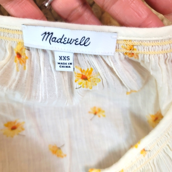 MADEWELL SMOCKED TOP FRENCH DAISY FLORAL PRINT BUTTON UP SIZE XXS - Picture 16 of 16